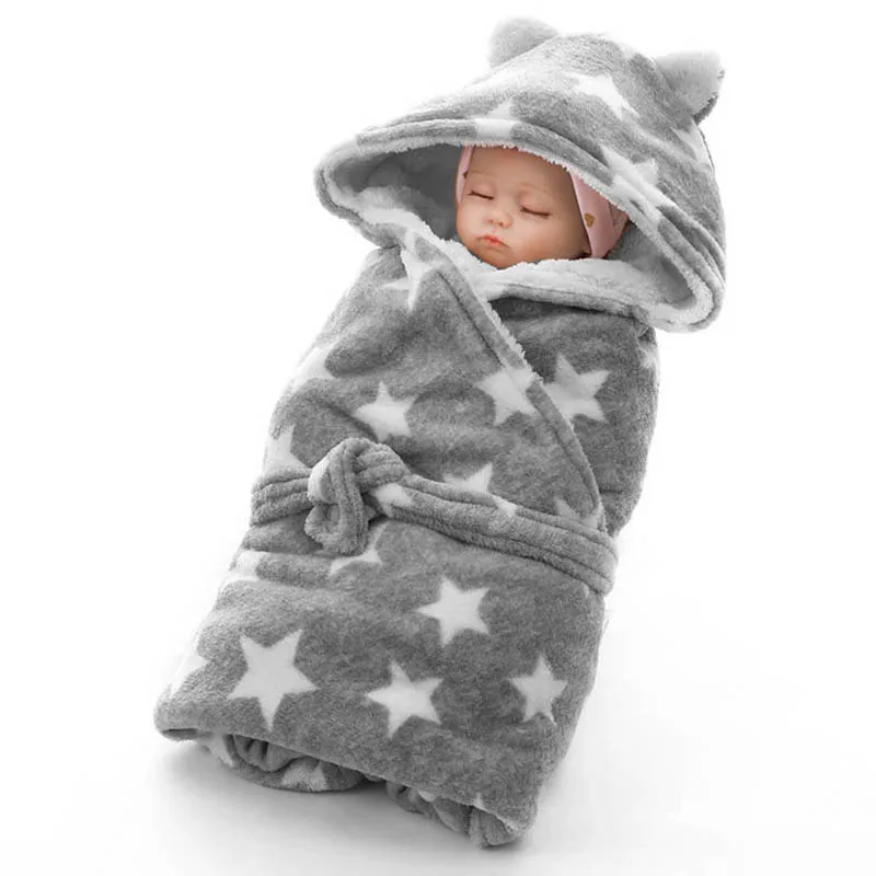 Lovely Fleece Baby Hooded Blankets Cute Animal Shape Baby Towel