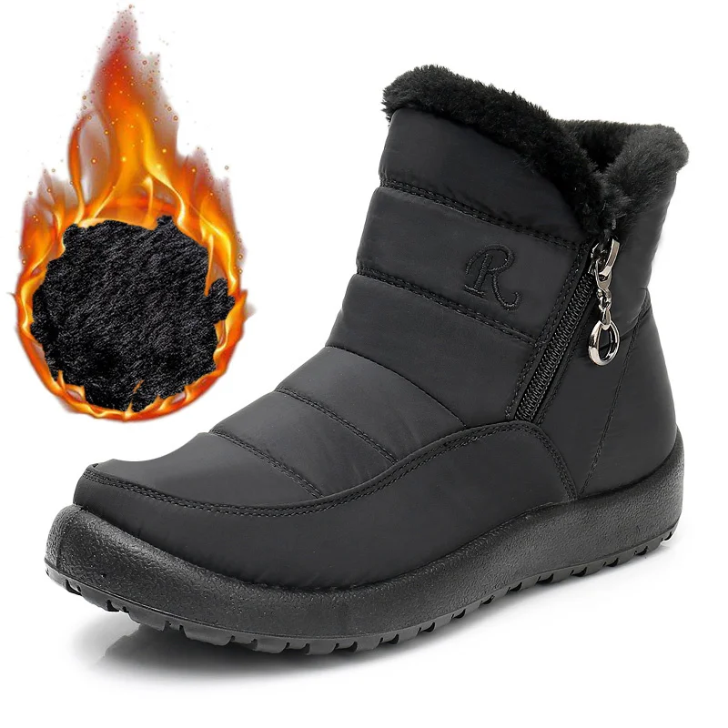 Botas impermeables y antideslizantes para mujer, abrigo grueso, zapatillas  de nieve, cálidas, botas grandes 35 43|Botas de nieve| - AliExpress