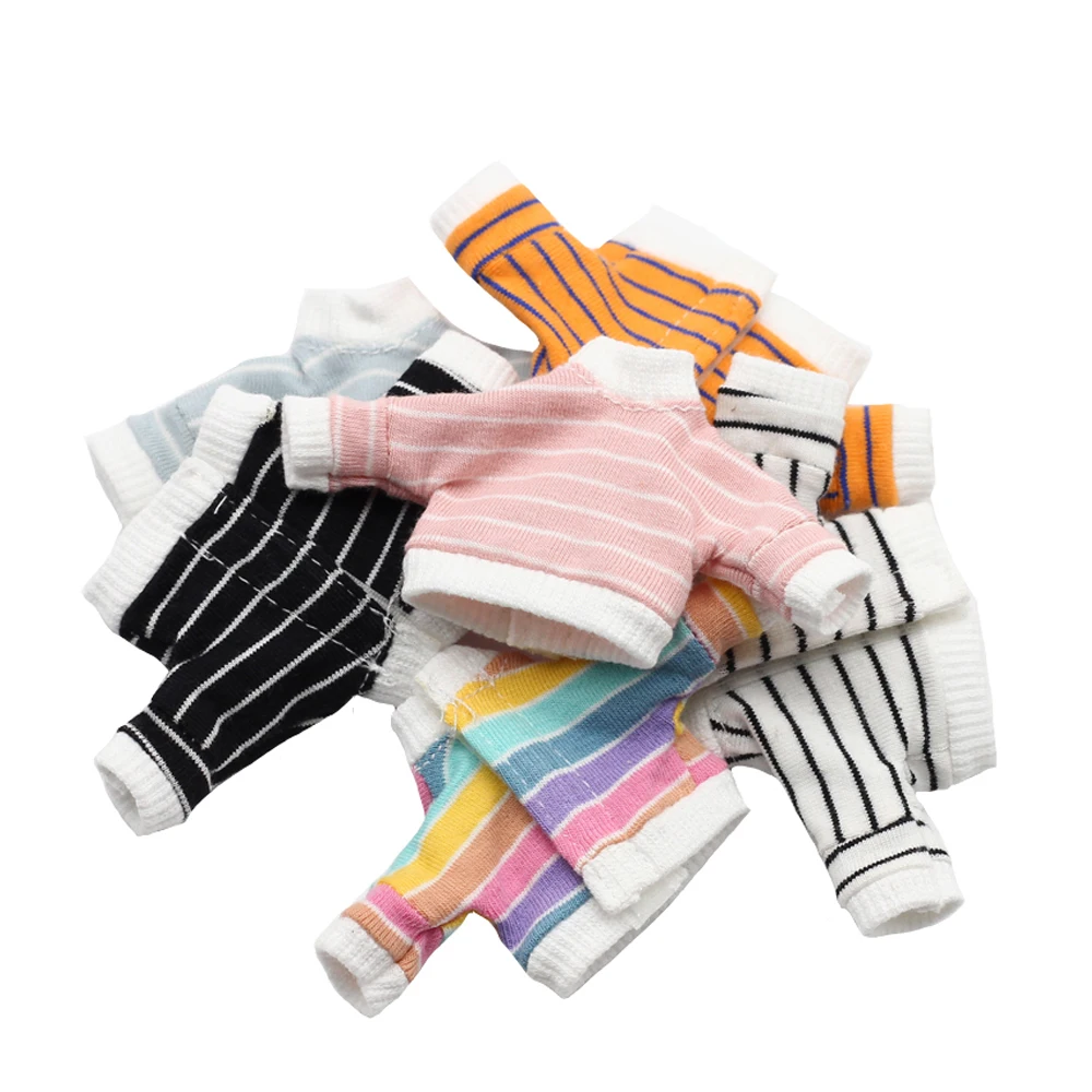 New 1/12 bjd Doll Clothing Stripe Long Sleeve T-shirt for ob11,obitsu11,Mollys,GSC,DOD doll accessories clothes