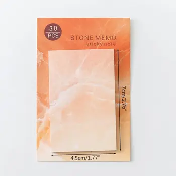 

6Pcs/Bag Portable Sticky Notes Memo With Marble Grain For Reminding Plan Schedule Office Writing Stationery