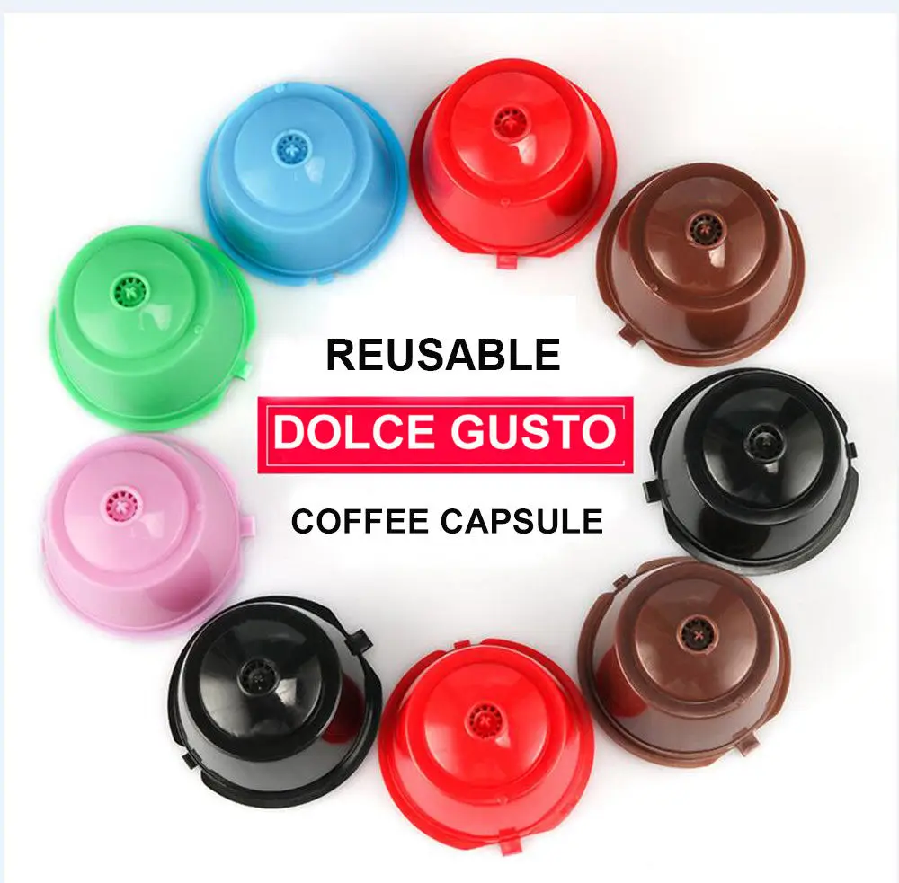 

3pcs/lot Reusable Refillable Coffee Capsule For Nescafe Dolce Gusto Food-Grade Plastic Dolci Gusto Coffee Filters MINI Machine