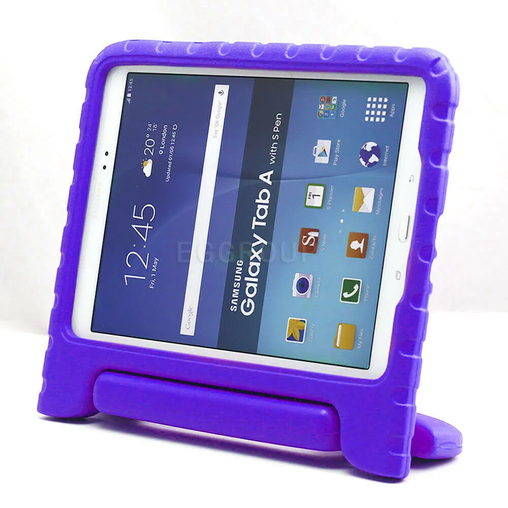 Purple Детский безопасный противоударный EVA чехол для планшета для samsung Galaxy Tab A 8,0 SM-T350 T355 чехол EVA защитный чехол с держателем для рук - Цвет: Purple