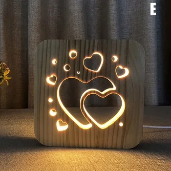 

LED Dog Paw Shaped Light Wood Carving Hollow out Desk Bedroom Lamp Night Light ALI88