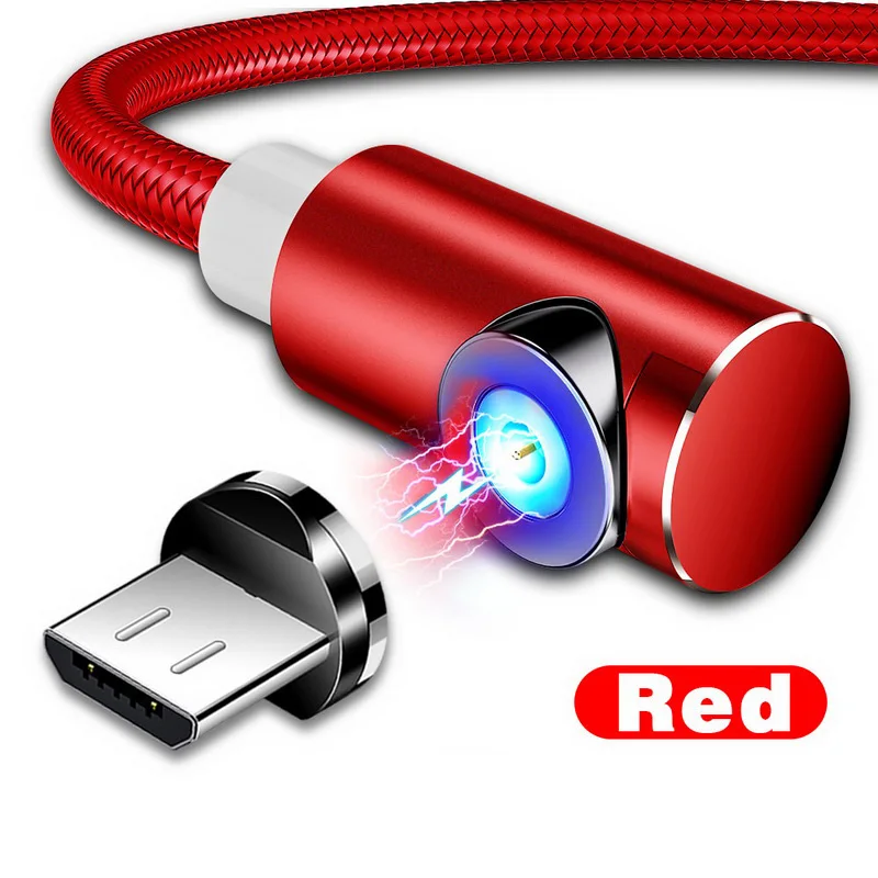 Red GTWIN Магнитный кабель для быстрой зарядки Micro usb type C зарядное устройство для iPhone XS Max X XR 6S samsung S10 S9 S8 Магнитный нейлоновый кабель Шнур - Цвет: Red