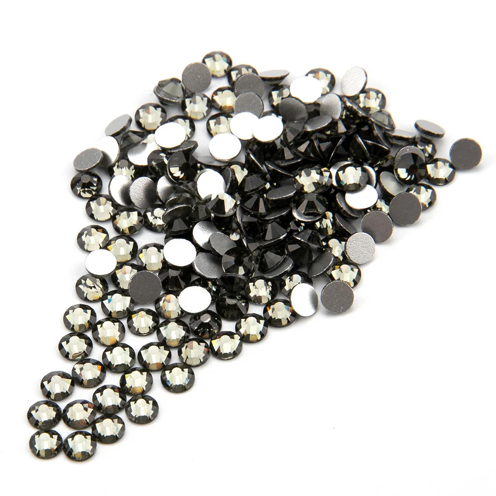 

SS3-SS34 Nails Rhinestones Crystal Black Dia Flat Back Stones for Clothes Decoration