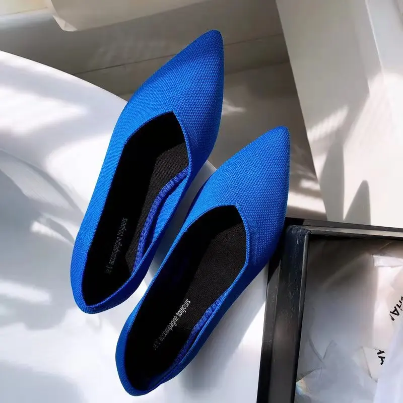 

Boat Shoe 2019 Women Shoes Shallow Mouth Casual Female Sneakers Soft Knitting Flats Pointed Toe Driving Dress Summer New Fabric