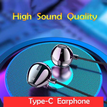

Chip Type C Earphone with Mic HIFI Stereo Shocking 4D In-ear Earphones For Huawei Oneplus For Xiaomi Redmi Wired Volume Control