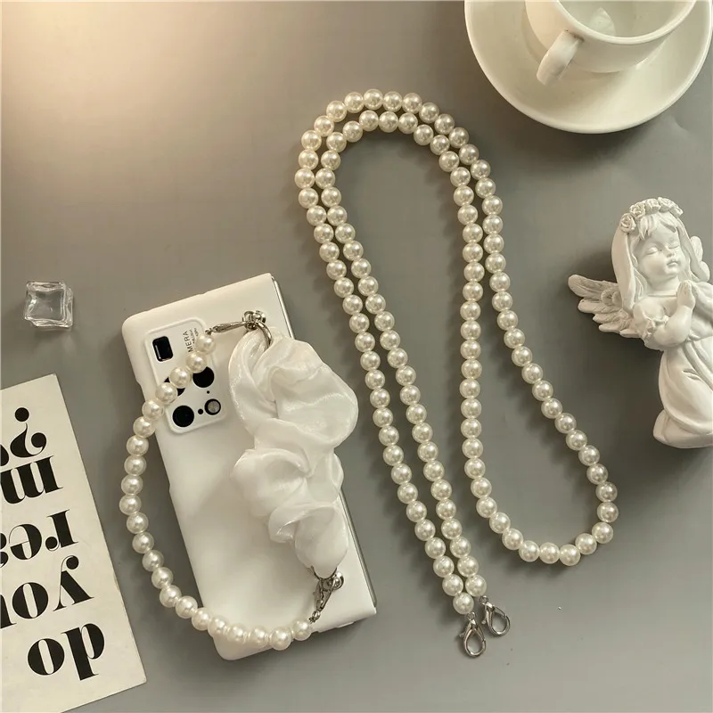 

Pearl Crossbody Case for Huawei Mate X2 5G Funda Capa Korea Style Fully Protected Case for Huawei Mate X 2 Cases Women Cute