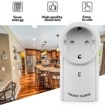 

5 Wireless Remote Control Switches Socket Power Outlets Electrical Plugs Adaptors with Remote Control EU Plug White