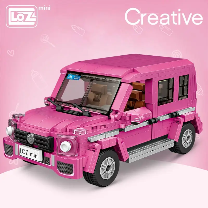 

LOZ Mini building blocks pink suv car model assembling toy educational small particle puzzle girl adult