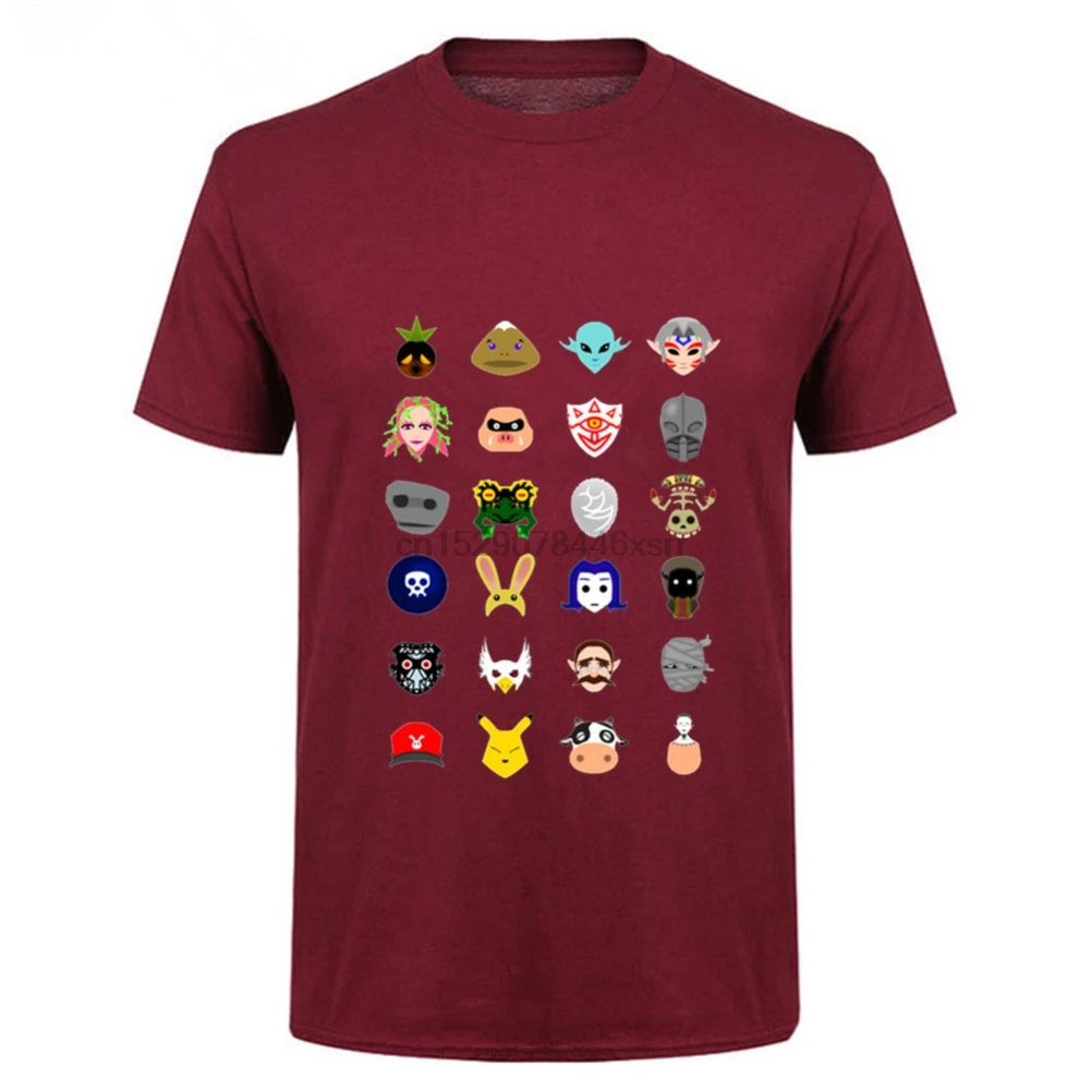 

2018 Name Brand The Legend Of Zelda Majoras Mask Camisetas MenT Shirt Skull Kid Paint Uomo Male Kanye West T Shirt