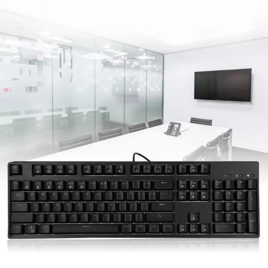104 Keys Rainbow Backlight Mechanical Wired Computer Keyboard Game Office Keyboards