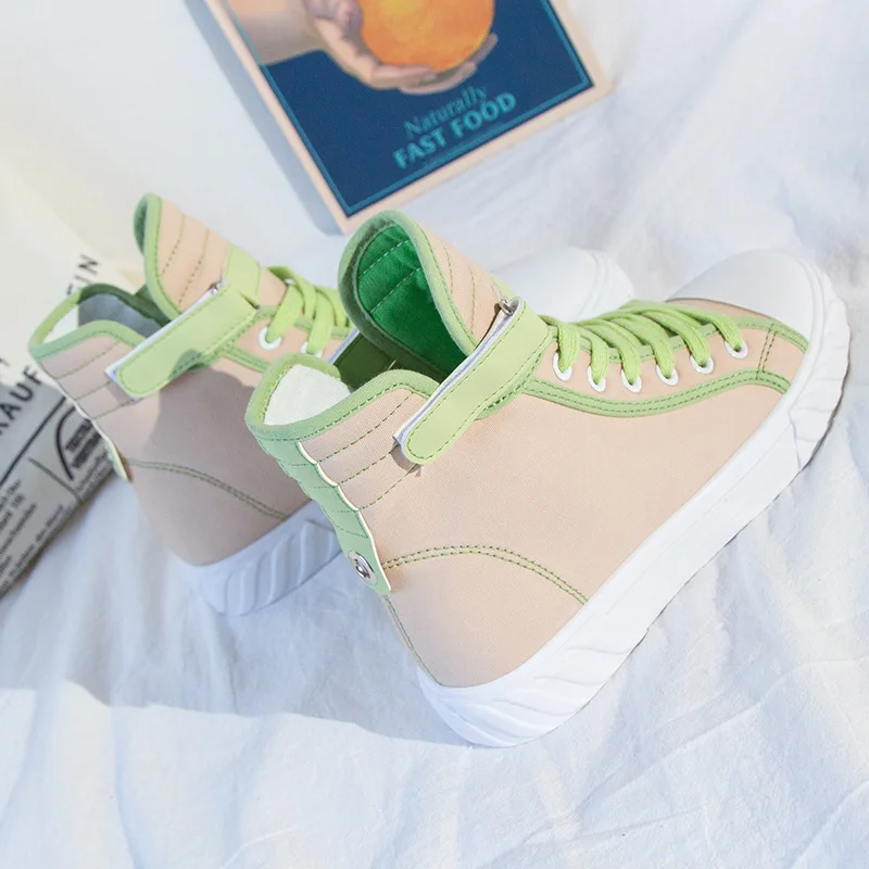 

2019 Spring And Autumn New Style Hight-top Canvas Shoes Student Korean-style Versatile Harajuku Short Boots Casual Flat Martin B