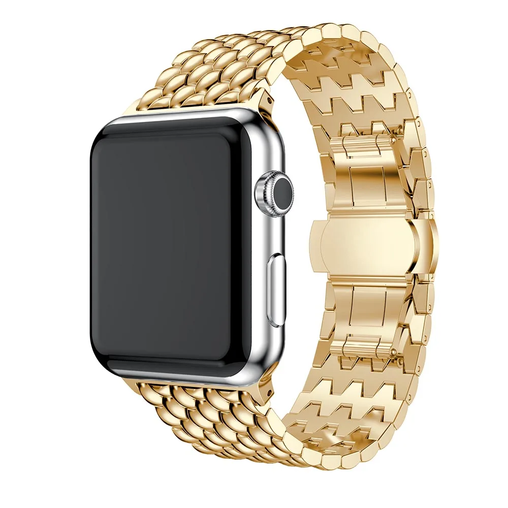 Металлический ремешок для часов в деловом стиле для Apple Watch, ремешок 40 мм, 44 мм, 38 мм, 42 мм, iWatch, серия 1, 2, 3, 4, браслет из нержавеющей стали