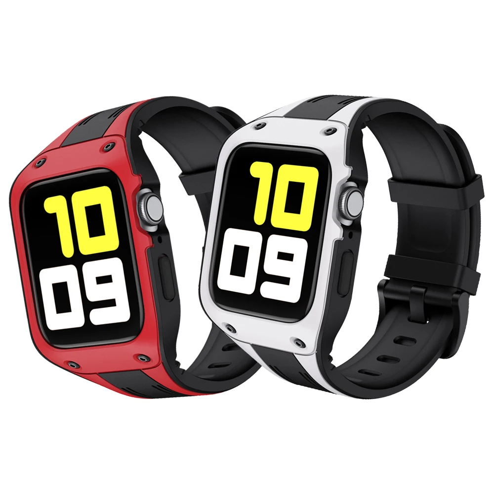 Чехол из ТПУ с силиконовым ремешком для Apple Watch Series 5 4 44 мм ремешок наручных часов