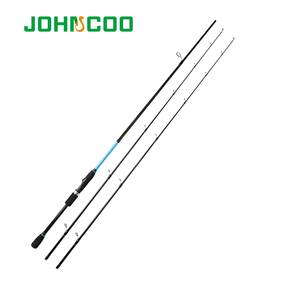 JOHNCOO Carbon Spinning Fishing Rod Fast Action 1.98/2.1/2.4/2.7m 2 ...