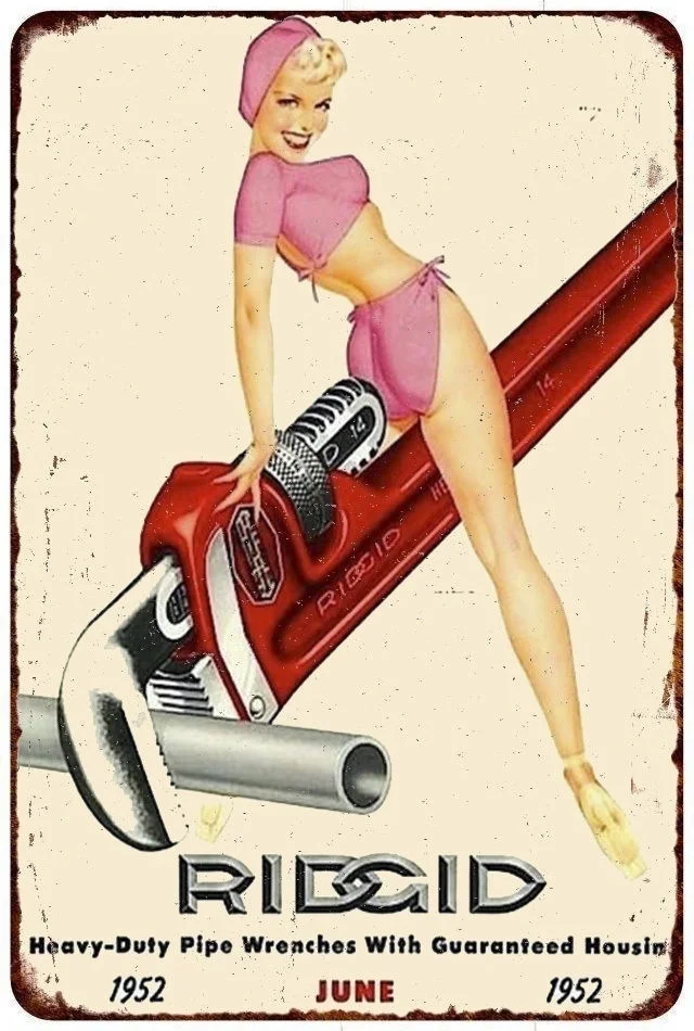Ridgid Pinup винтажная репродукция внешнего вида жестяная вывеска металлический знак
