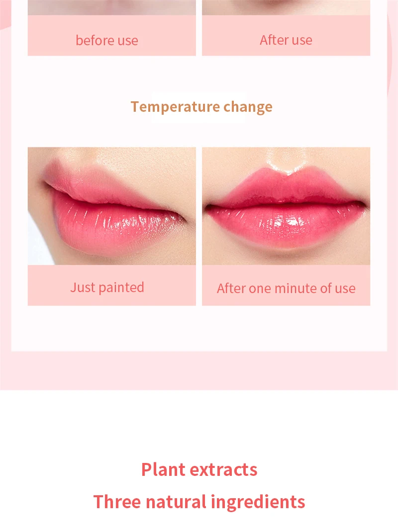 1pcs Moisturizing Color Changing Liquid Lipsticks Transparent Peach Lip Oil Hydrating Natural Lipgloss Lasting Makeup Cosmetics