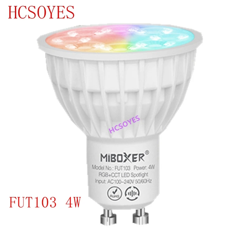 MIBOXER 2 4 ГГц FUT103 Вт GU10 RGB + CCT Светодиодный прожектор AC100 ~ 240 В 50/60 Гц 2700K-6500K угол луча: 25