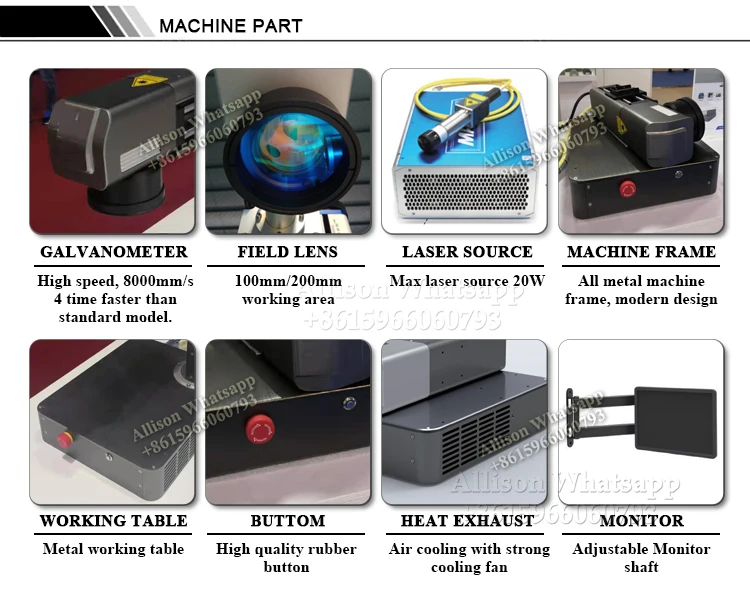 Low cost portable fiber laser marking machine 20W-3