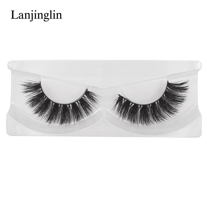 LANJINGLIN 1 пара натуральные длинные накладные ресницы 3d норковые ресницы 1 шт. клей для макияжа ручной работы Искусственные ресницы#65G4