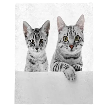 

Cute Animal Cat Tabby Pet Spring and Autumn Soft Flannel Blanket Office Siesta Blanket Sofa Bed Blanket