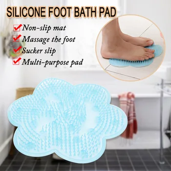 

1Pc Silicone Bath Shower Mat Suction Cup Non-slip Anti Skid Pad Bath Mats Bathroom Bath Foot Brush Dead Skin Brush Massager HOT