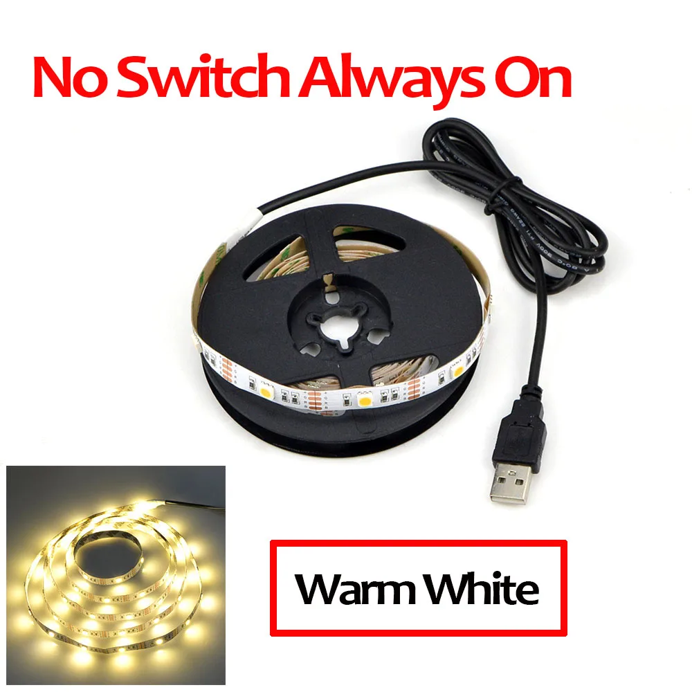 No Switch Warm White USB питание с подсветкой зеркальный светильник светодиодный светильник туалетный светильник s Лента макияж зеркальный светильник ing туалетный Ванная комната Спальня светодиодный para espejo - Испускаемый цвет: No Switch Warm White