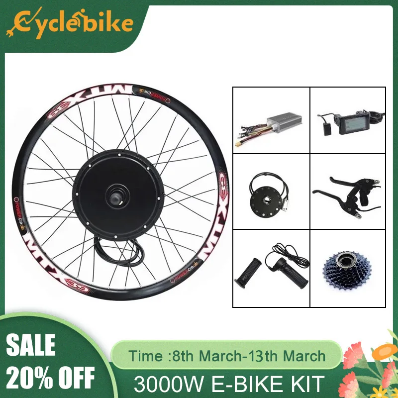 150mm dropout 90km/h max speed LCD display  3000w  electric bike conversion kit 48V-72V 3000w E Bike conversion Kit