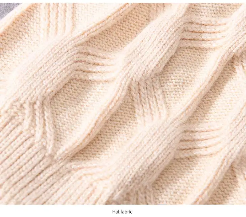 Winter Baby Nette Beanie Hüte Dicke Warme Doppel Schicht Flauschigen Fell Pom Pom Hohe Qualität Kaschmir Gestrickte Mützen Hüte Kinder kinder – Detail 13