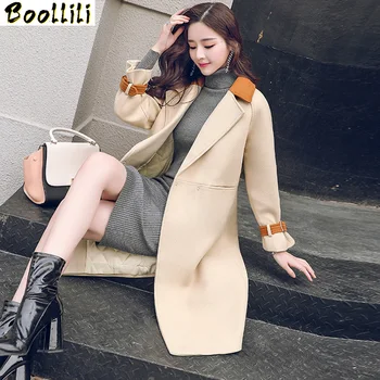 

Boollili Long Woolen Coat Female Jacket Winter Coat Women Korean Wool Women's Jackets Coats Ladies Clothing Casaco Feminino