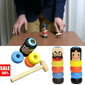 

2020 Hot Magic Immortal Daruma Toys Unbreakable Kids Boy Girl Toy Stubborn Wood Man Wooden Funny Magic Toy Gifts