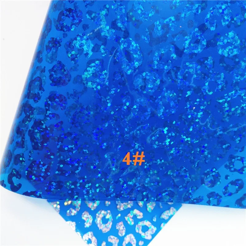 Glitterwishcome 21X29CM A4 Size See Through PVC, Leopard Printed Transprent Faux Leather Sheets for Bows, GM619A - Цвет: 4