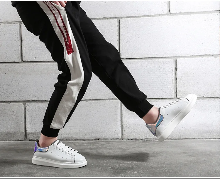 Real Leather Lighted Sneakers Casual white shoes Mens loafers Handiness Breathable Lovers shoes High quality Platform sneaker