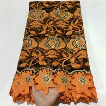 

2020 Latest Blue Africa French Net Lace Fabric Luxury Nigerian Tulle Embroidery Lace Fabric With Diamond Dress 5Yards/Lot A-1002
