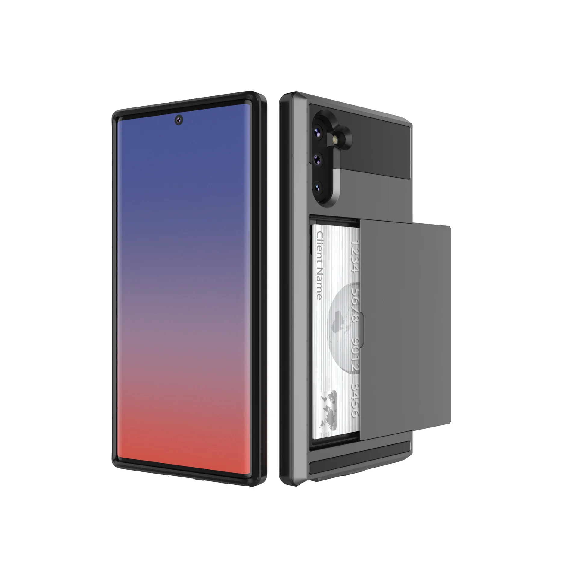 grey 30 шт. для samsung Note10 plus Note10 бронированный скользящий держатель для карт чехол для телефона чехол для samsung Note9 чехол - Цвет: grey