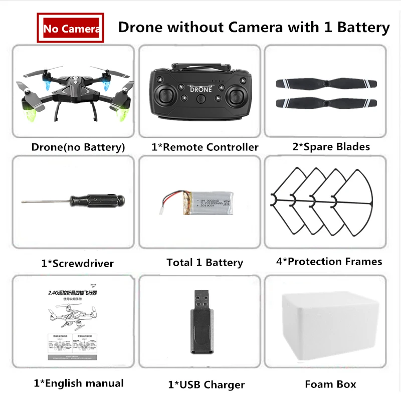 No Camera 1B RC Дроны с Wifi FPV камера Вертолет Профессиональный селфи складной Fly 18 минут стабильная высота Квадрокоптер VS KY601 H31 X5C E58 - Цвет: No Camera 1B