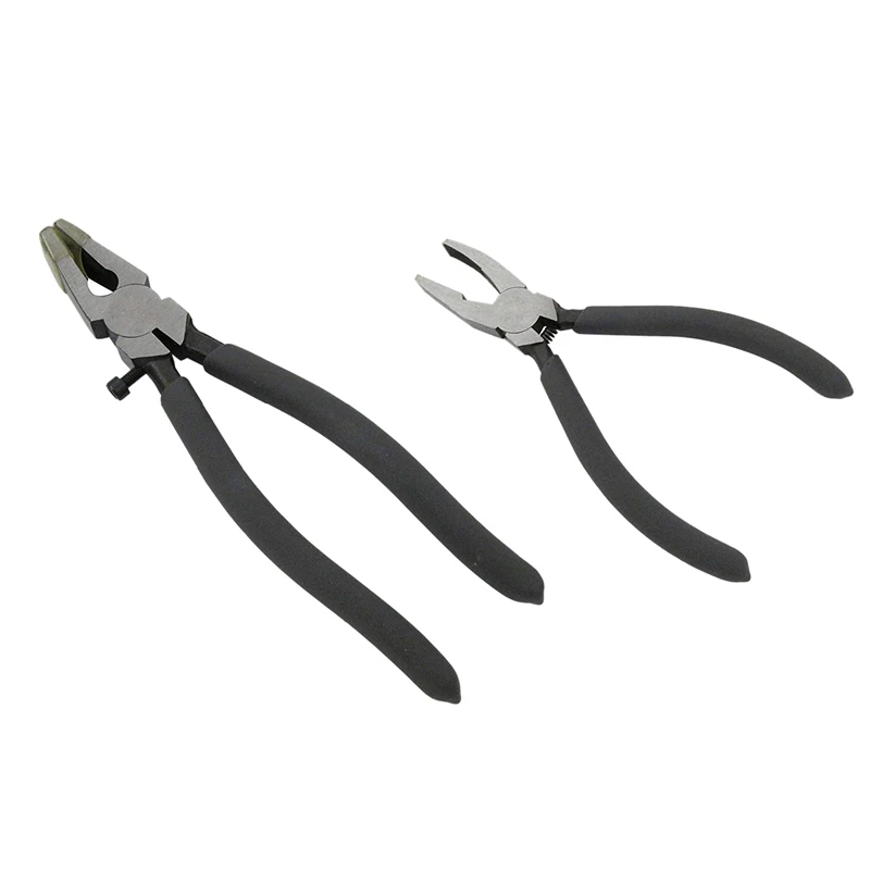 2Pc Glass Opening Pliers 200Mm Flat Nose with Adjustable Screw Metal Clamp Clip for Trimming Hand Tool | Инструменты