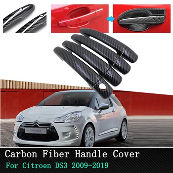 

Car Exterior Protection stickers Door Handle Cover Carbon Fiber Door Handle for Peugeot 207 cc sw 2006 2007 2008 2009 2010-2014