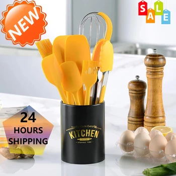 

Silicone Baking Utensils Set Food Grade Non Stick Butter Scraper Brush Eggbeater Cake Baking Set With Storage Box Kitchen Tools