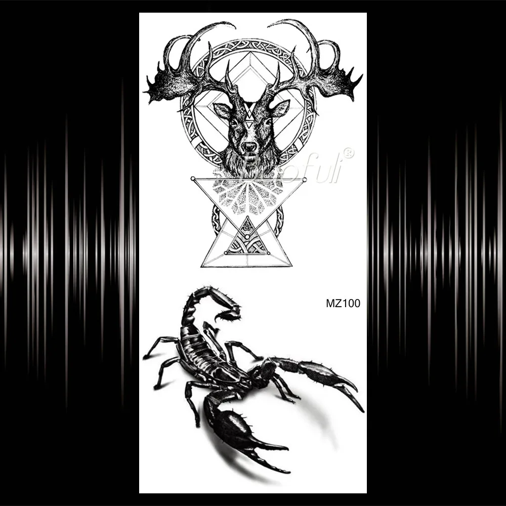 Яростный Тигр ОРЕЛ Временные татуировки для мужчин и женщин на руку поддельные татуировки стикеры тигериш король зверей боди-арт татуировки макияж - Цвет: BMZ100