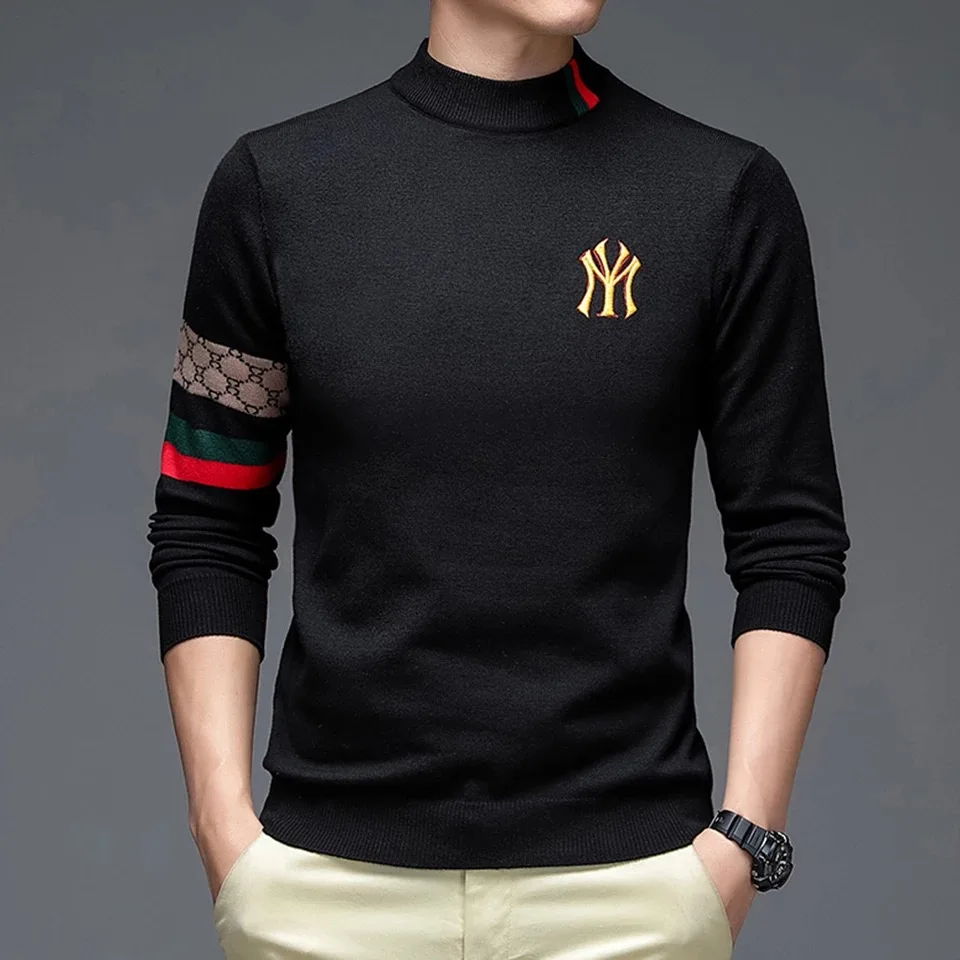 High End Luxury Designer Fashion Brand Knitted Semi High Neck Sweater