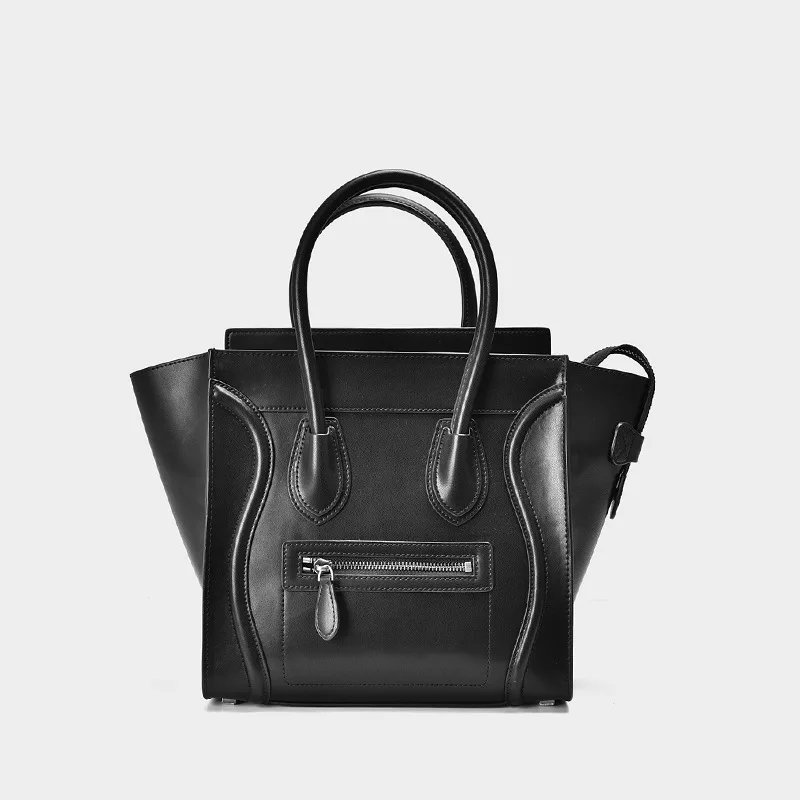 

2019 New Style Mixed Colors Smiling Face Bag Women's Genuine Leather Hand Wings Style Bag Women's Oblique Bag Large Size Celebri