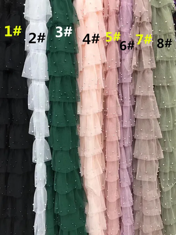 

embroidered lace fabric ZH-95810 beaded lace fabric with high quality
