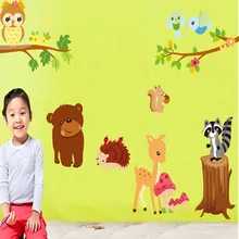 Три поколения съемная детская мультяшная Наклейка на стену Детская школьная наклейка живопись Zoo JM7217