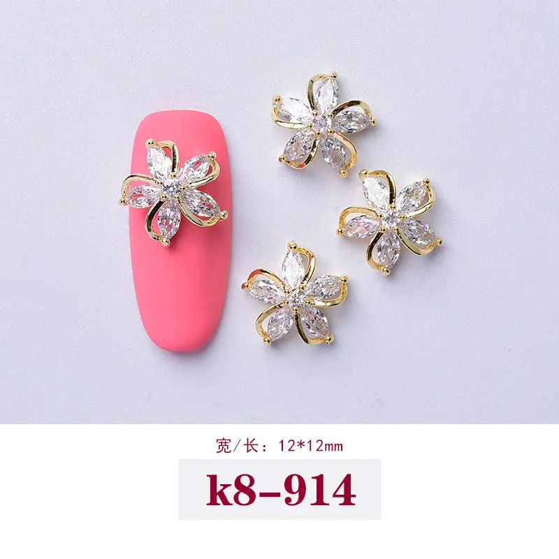 5 шт 3D Звезды Луна бабочка кулон циркон дизайн ногтей ювелирные изделия японские Ногти украшения Циркон Кристалл Маникюр алмазные подвески - Цвет: K8-914