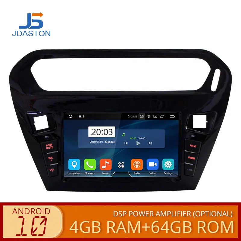 JDASTON Android 10 0 автомобильный DVD-плеер для peugeot 301 Citroen Elysee 2013- 2015 2016 мультимедийный GPS