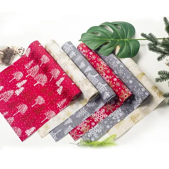 

Christmas Decoration Christmas Snowflake Tree Print Table Runner Creative Christmas Table Runner Christmas Decorations for Home