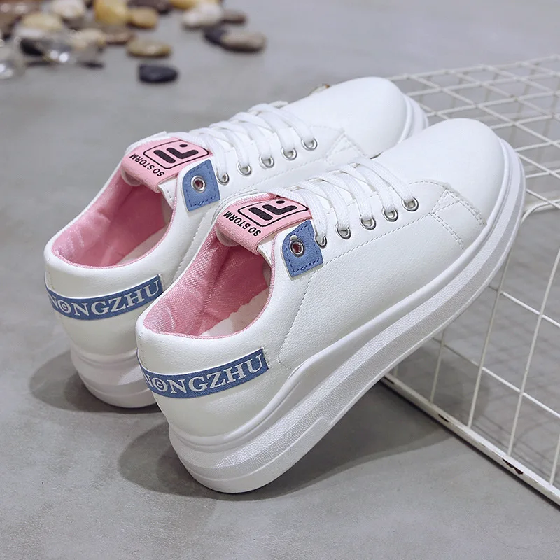 

White Shoes Women's 2019 Autumn New Style Korean-style Lower-cut Casual Shoes Women's Students Wear-Resistant Shoes Thick Bottom