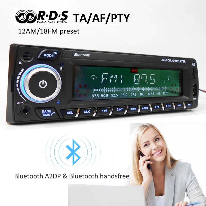 Autoradio VORDON avec kit mains libres Bluetooth, lecteur MP3/FM 1 Din avec  SD/AUX/2USB et télécommande, amplificateur 4x60W, Sogo24 - Beddog